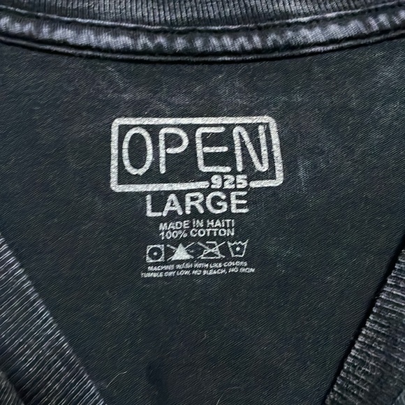 Open 925 T-Shirt Men's Black Short Sleeve Graphic Logo size Large. - Picture 6 of 8
